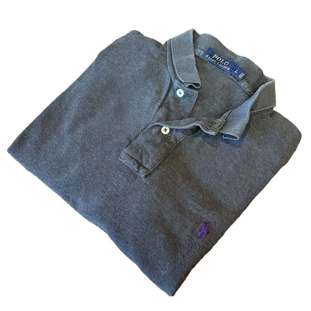 Polo Ralph Lauren Men's Grey Classic Large Purple Polo‎ Short Sleeve